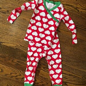 Hanna Andersson Red and White Heart Pajama Set